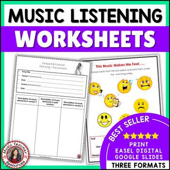 MUSIC APPRECIATION: MUSIC Listening Worksheets by MusicTeacherResources