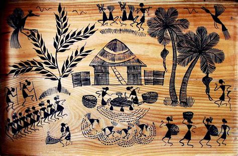 Village Life, Rural Life, People, Warli Painting, Warli Art, Indian ...