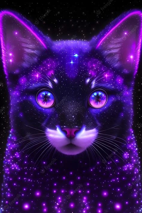 Premium Photo | A purple cat with purple eyes and purple eyes.