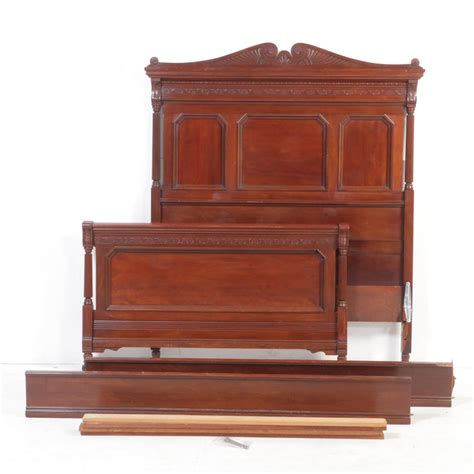 Late Victorian Carved Walnut Full Bed Frame, Early 20th Century | EBTH