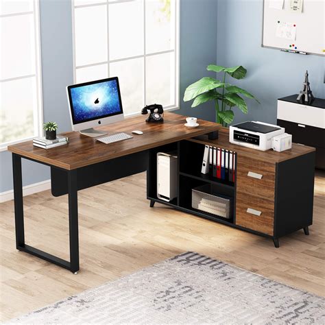 Tribesigns L-Shaped Computer Desk, 55 Inch Large Executive Office Desk ...