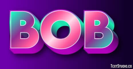 Bob Text Effect and Logo Design Name