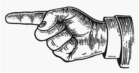 Vintage Engraved Illustration Of Finger Pointing - Pointing Finger Sign ...