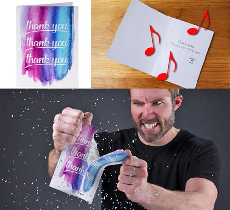 Prank Thank You Card Plays Endless Music, a Glitter Bomb Explodes If ...