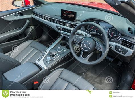 Audi A5 Cabriolet 2017 Interior Editorial Stock Photo - Image of motor ...