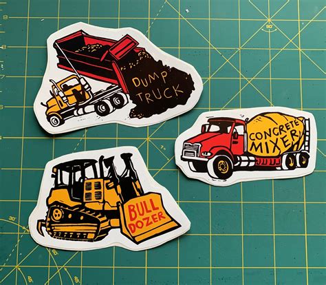 Heavy Machinery Vinyl Stickers Bulldozer Dump Truck - Etsy Nederland