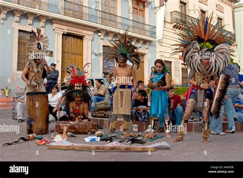 Warrior feathered costume during the cervantino festival hi-res stock ...