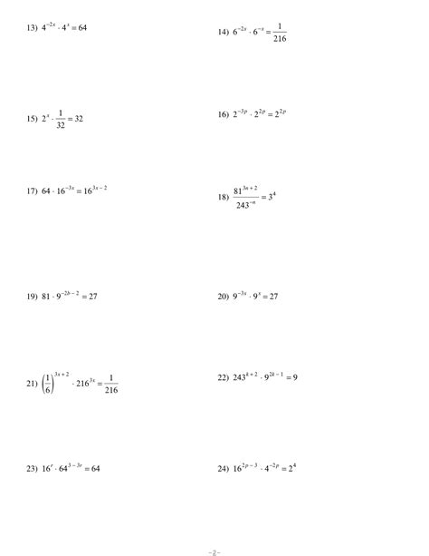 Writing Log Equations In Exponential Form