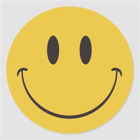 Super big smile happy face Emoji Classic Round Sticker | Happy face ...