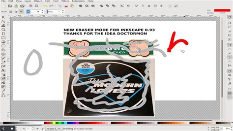 New mode of eraser tool for Inkscape - YouTube