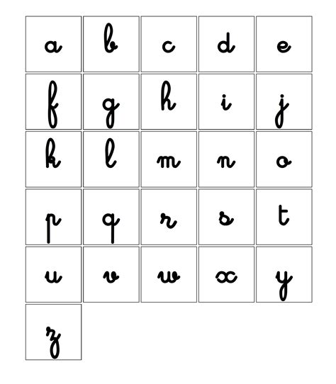 lettres minuscules écriture cursive | Lettres cursives, Cursive ...