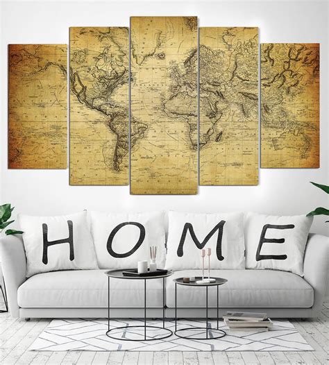 Antique Map of Old World Large World Map Canvas World Map | Etsy