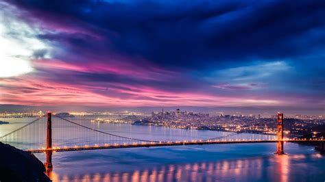 1680x1050 Golden Gate Bridge Sunset Night Time 4k Hd Wallpaper ...