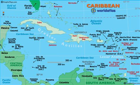 Caribbean Map - Map of the Caribbean, Caribbean Outline Map - World Atlas