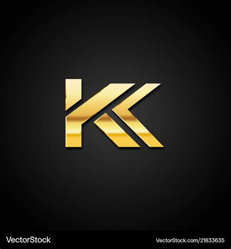 Gold letter k logo symbol Royalty Free Vector Image