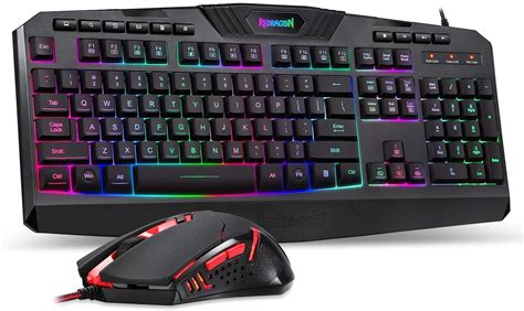 Redragon S101 Wired Gaming Keyboard and Mouse Combo RGB Backlit Gaming ...