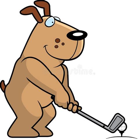 A cartoon dog playing golf stock vector. Illustration of illustration ...