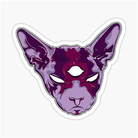 "purple sphynx cat" Sticker by ronlibosada | Redbubble