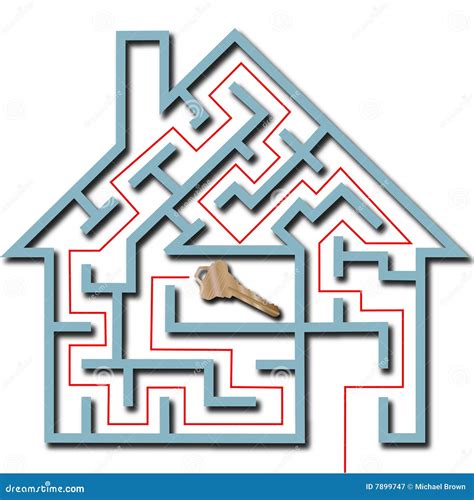 Maze Home Puzzle Solution House Key Shadow Stock Illustration ...