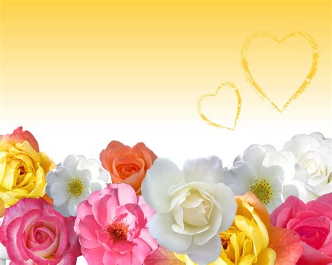 Romantic Valentine Fowers Background For PowerPoint, Google Slide ...