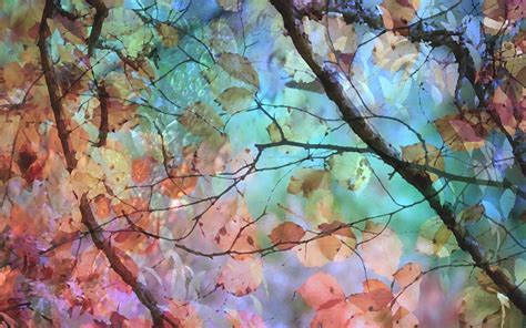 Wallpaper Watercolor painting, tree, leaves, autumn 2880x1800 HD ...