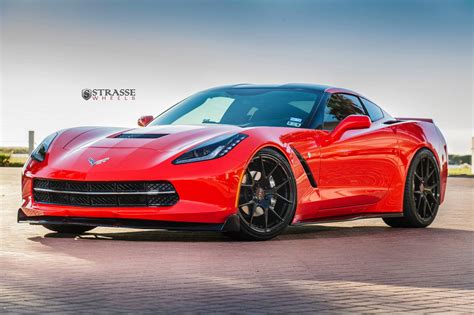 Torch Red Corvette C7 Stingray with SM5R Strasse Wheels - GTspirit