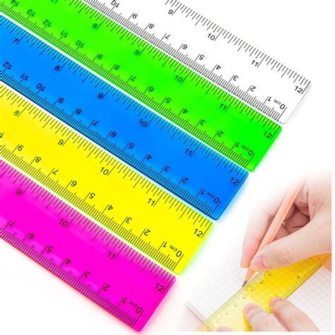 Buy Colorful Plastic Ruler, Ruler 12 inch, Kids Ruler for School, Ruler ...