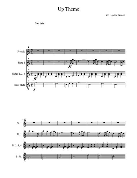 Theme From Up Sheet music for Flute, Oboe (Woodwind Duet) | Musescore.com