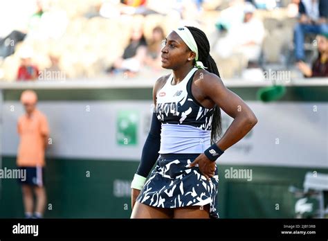 Cori "Coco" Gauff of USA during the French Open, Grand Slam tennis ...