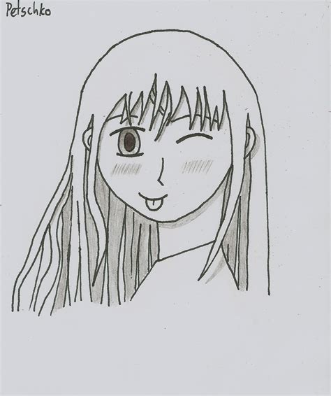 Winking Anime-Girl by petschko on DeviantArt