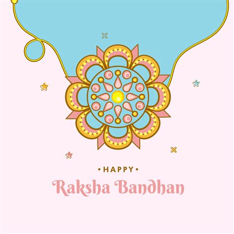 Happy Raksha Bandhan Poster Design With Floral Rakhi On Pink And Blue ...