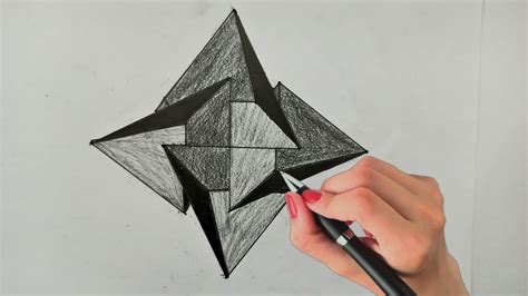 How To Draw Geometric Triangle art ! 3d Drawing Art On Paper ! Optical ...