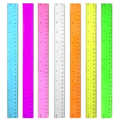 Amazon.com: Color Transparent Ruler Plastic Rulers - Ruler 12 inch ...