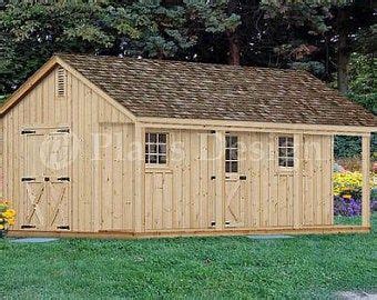 20' X 20' Shed with Covered Porch, Cottage / Cabin Building Plans ...