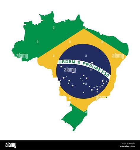 brazil map on brazil flag vector Stock Vector Image & Art - Alamy