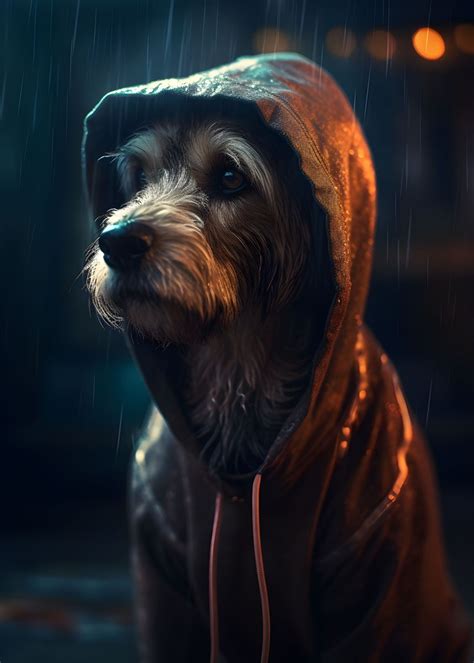 'Dog in a Raincoat' Poster by Makadur | Displate