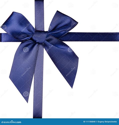 Blue ribbon bow gift stock photo. Image of invitation - 111186840