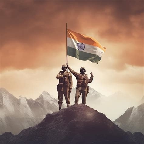 Indian patriotic background with Indian army man holding flag | Premium ...