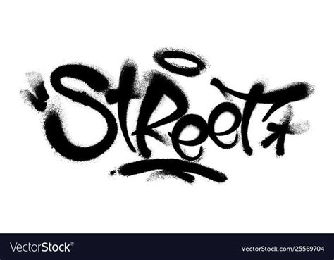 Sprayed street font graffiti with overspray in Vector Image , # ...