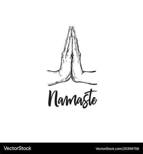 Namaste hand drawn Royalty Free Vector Image - VectorStock