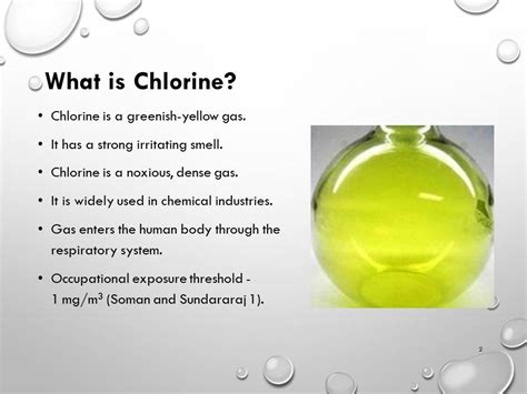 Massive Leak of Liquified Chlorine Gas - 2169 Words | Presentation Example