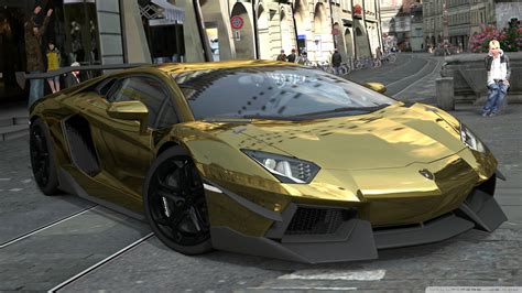 Gold Lamborghini Aventador LP700-4 Photo wallpaper | 1920x1080 | #17008