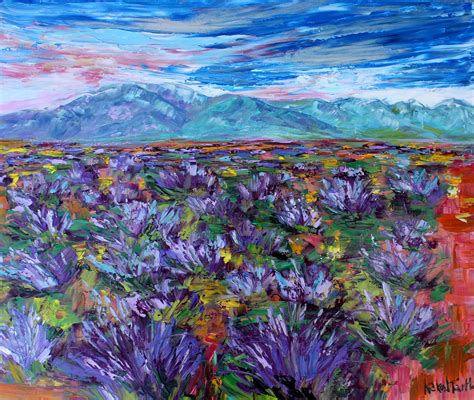 Lavender Fields painting Original oil palette knife impressionism on ...