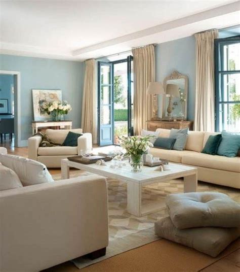 Living Room Family Room Decor With Blue Color Scheme Warm Colors For ...