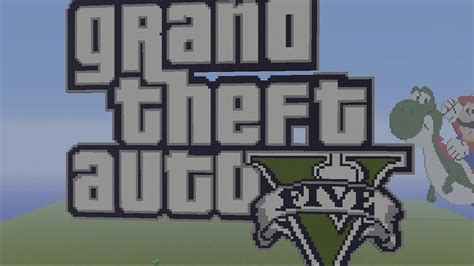 MINECRAFT PIXEL ART: GTA 5 LOGO ~ Grand Theft Auto V: SPEED BUILD MC ...