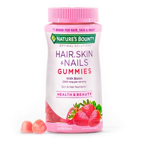 Nature's Bounty Hair Skin and Nails Vitamins With Biotin, Gummies, 140 ...