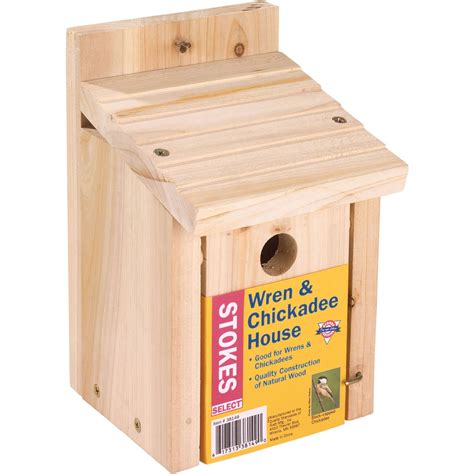 Stokes Select Wren and Chickadee Nesting Bird House, Natural Wood ...