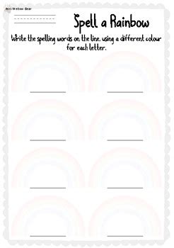 Spell a Rainbow: Worksheets for Spelling Practice, Colors, Patterns ...