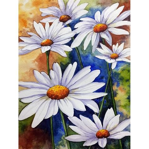 Daisy Painting, Flower Art Painting, Painting 88A | Daisy painting ...