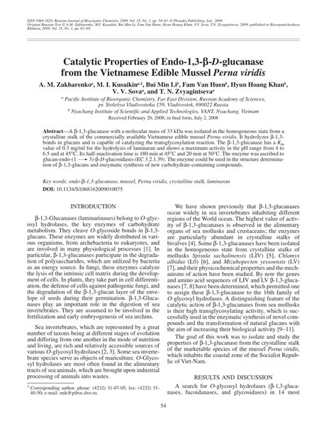 (PDF) Catalytic properties of endo-1,3-β-D-glucanase from the ...